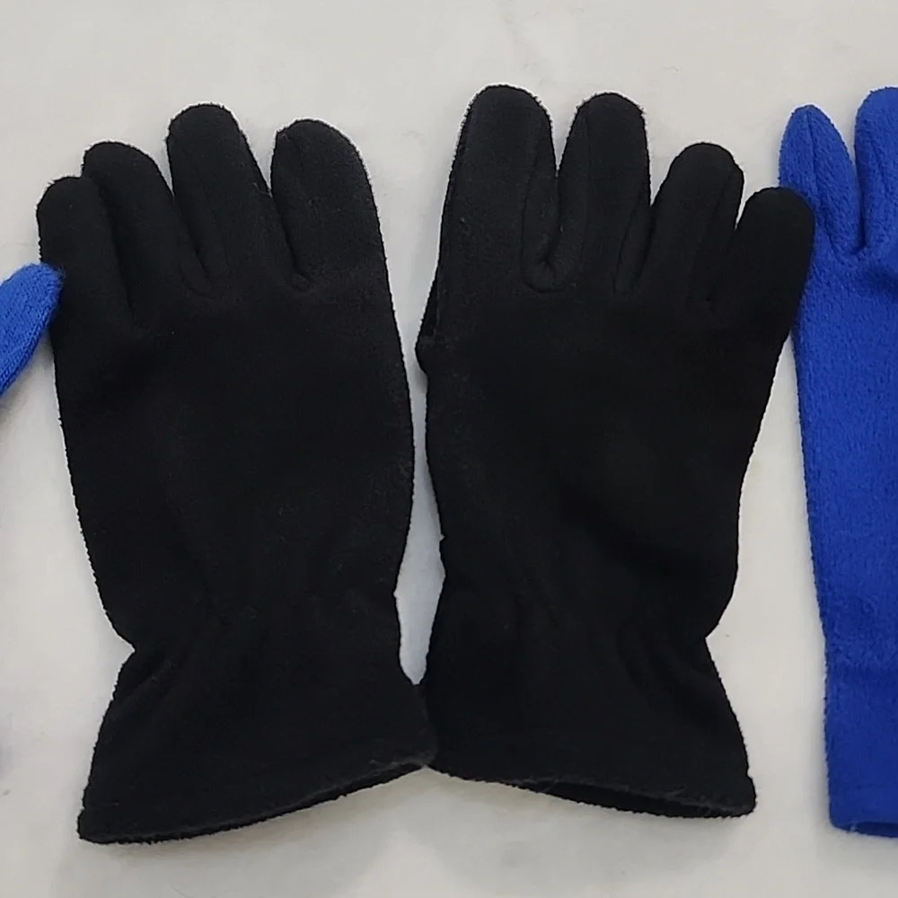 Boy's 3 Blue And Black Glove Bundle XS/S